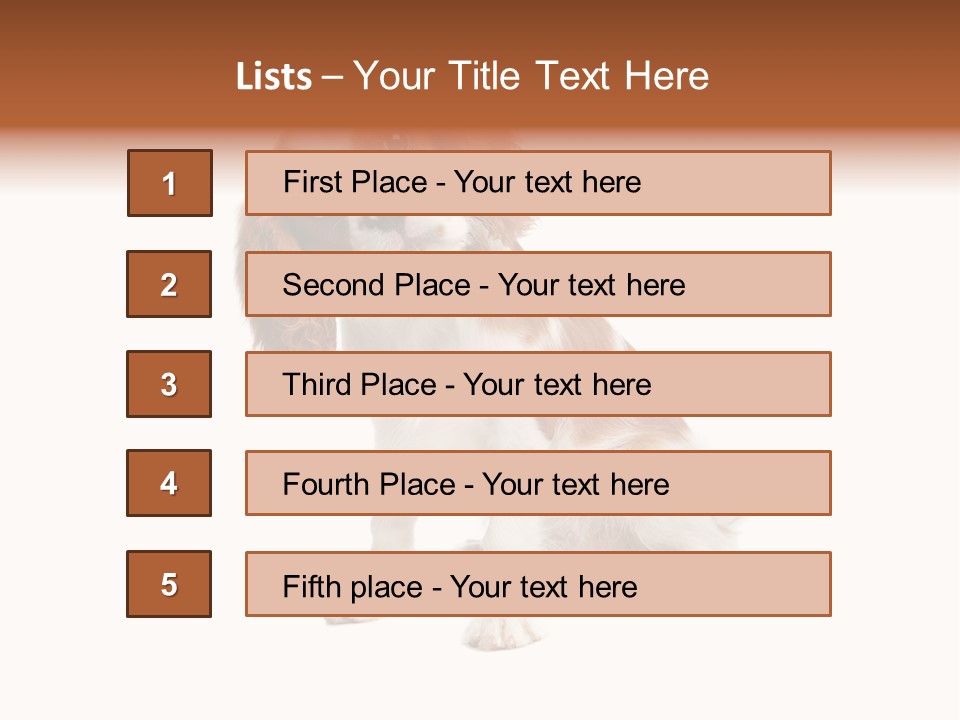 White Cavalier Dog PowerPoint Template