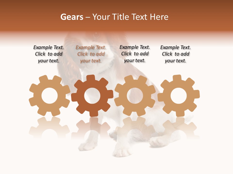 White Cavalier Dog PowerPoint Template