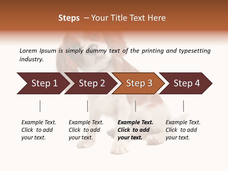 White Cavalier Dog PowerPoint Template