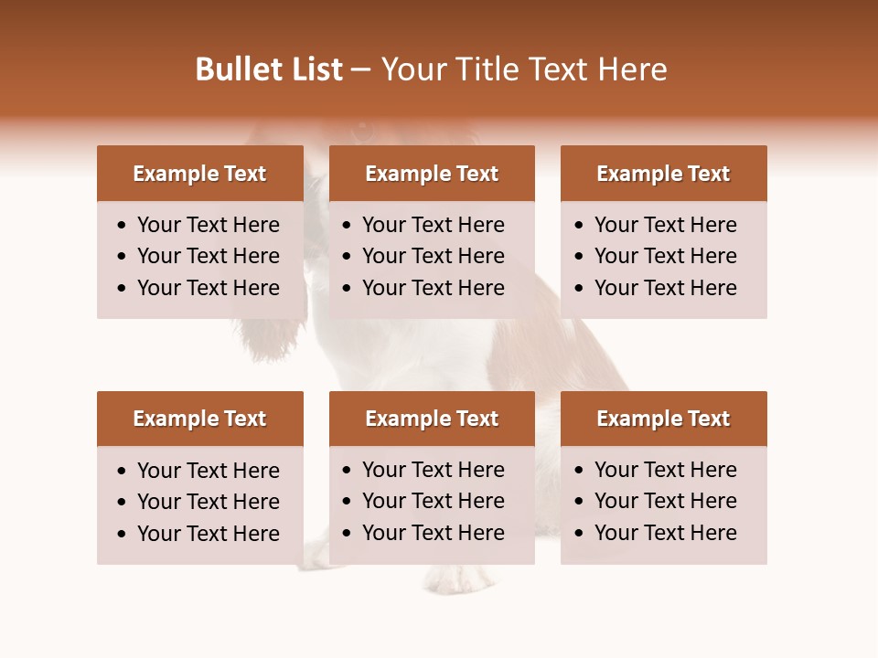 White Cavalier Dog PowerPoint Template