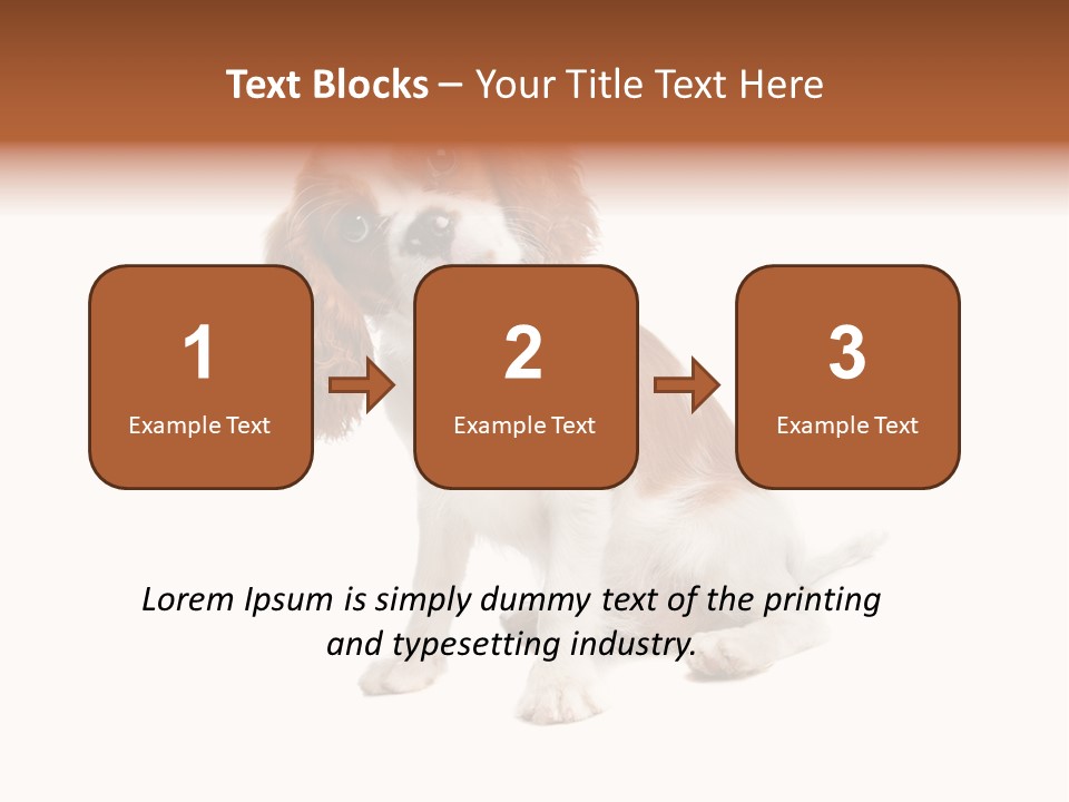 White Cavalier Dog PowerPoint Template