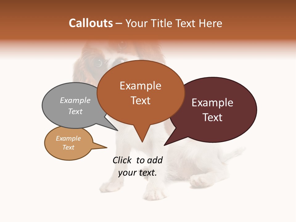 White Cavalier Dog PowerPoint Template