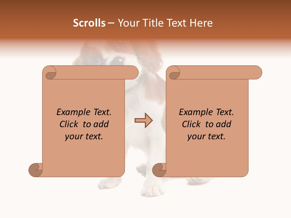 White Cavalier Dog PowerPoint Template