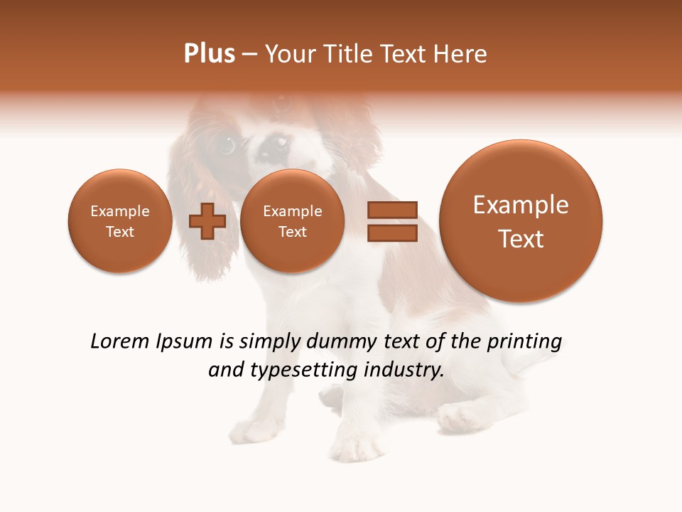 White Cavalier Dog PowerPoint Template