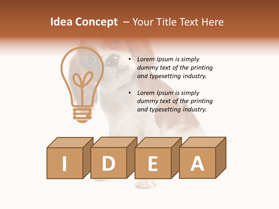 White Cavalier Dog PowerPoint Template