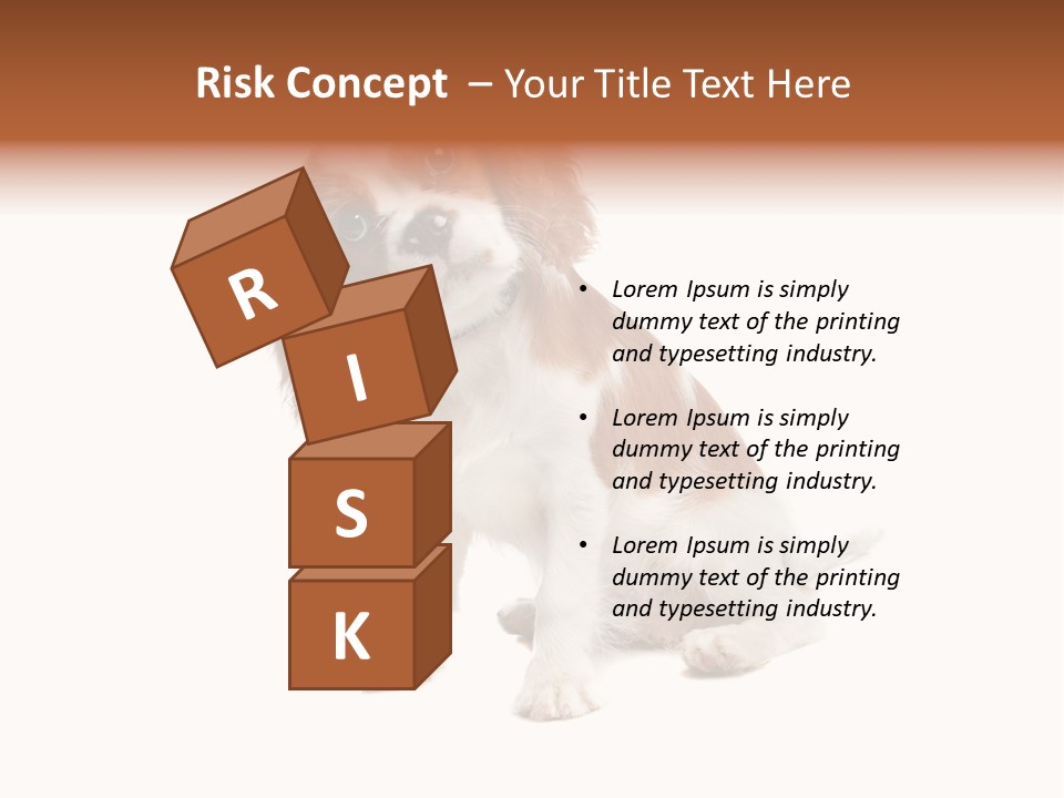 White Cavalier Dog PowerPoint Template