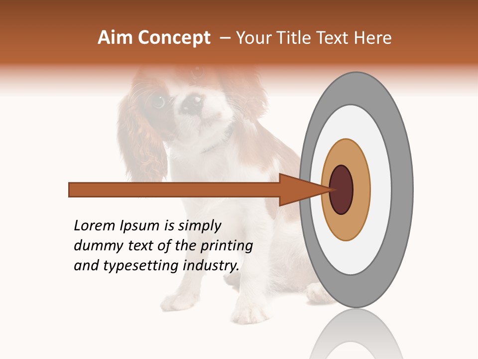 White Cavalier Dog PowerPoint Template