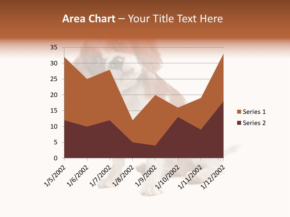 White Cavalier Dog PowerPoint Template