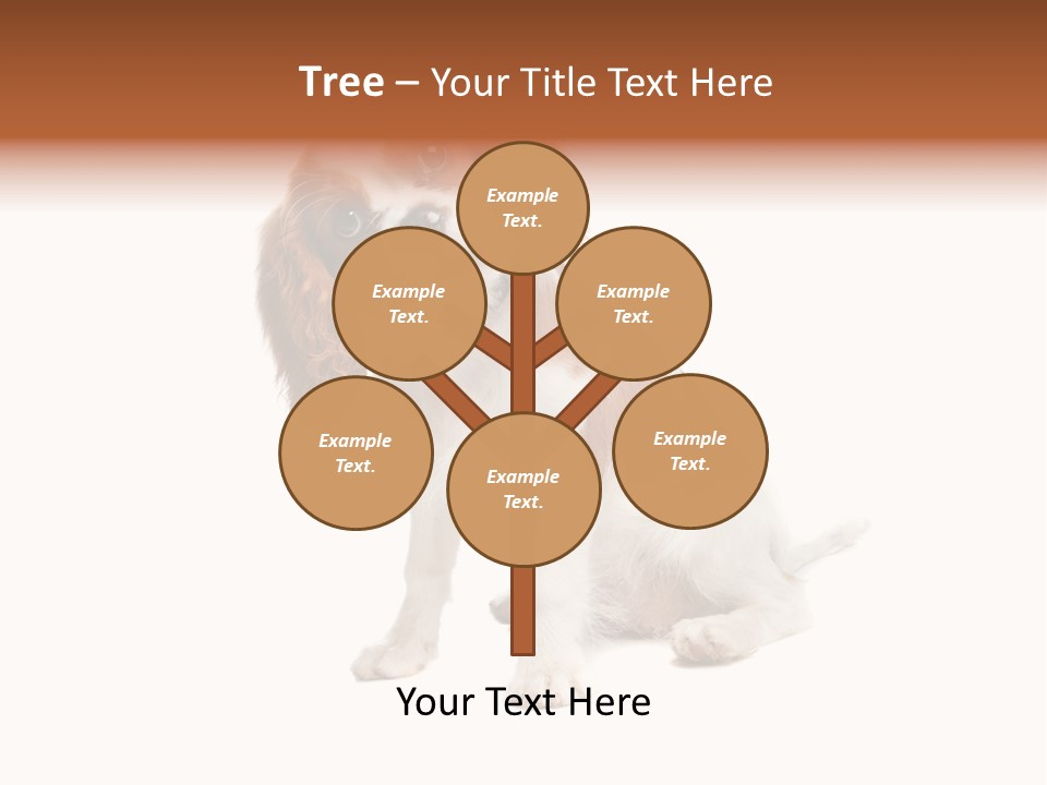 White Cavalier Dog PowerPoint Template