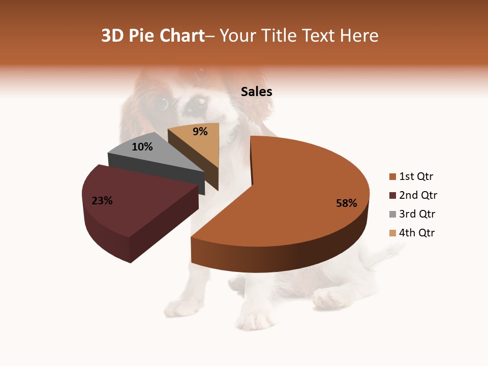 White Cavalier Dog PowerPoint Template