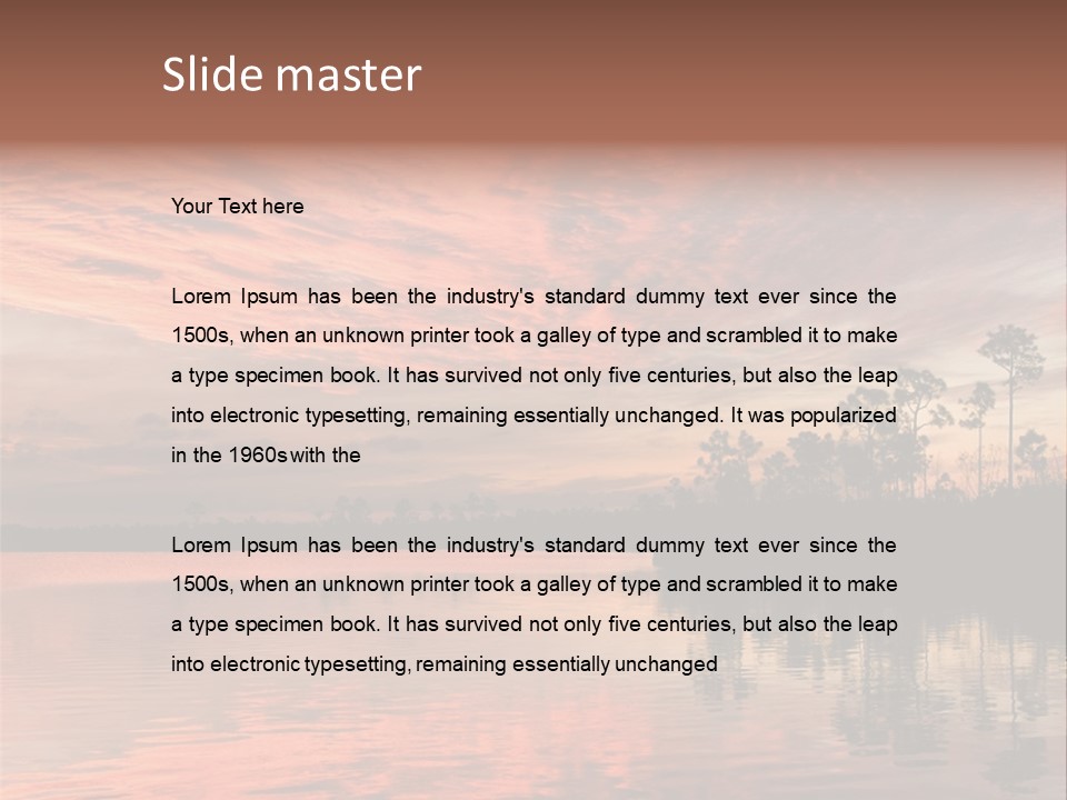 Water Reflections Red Pine PowerPoint Template