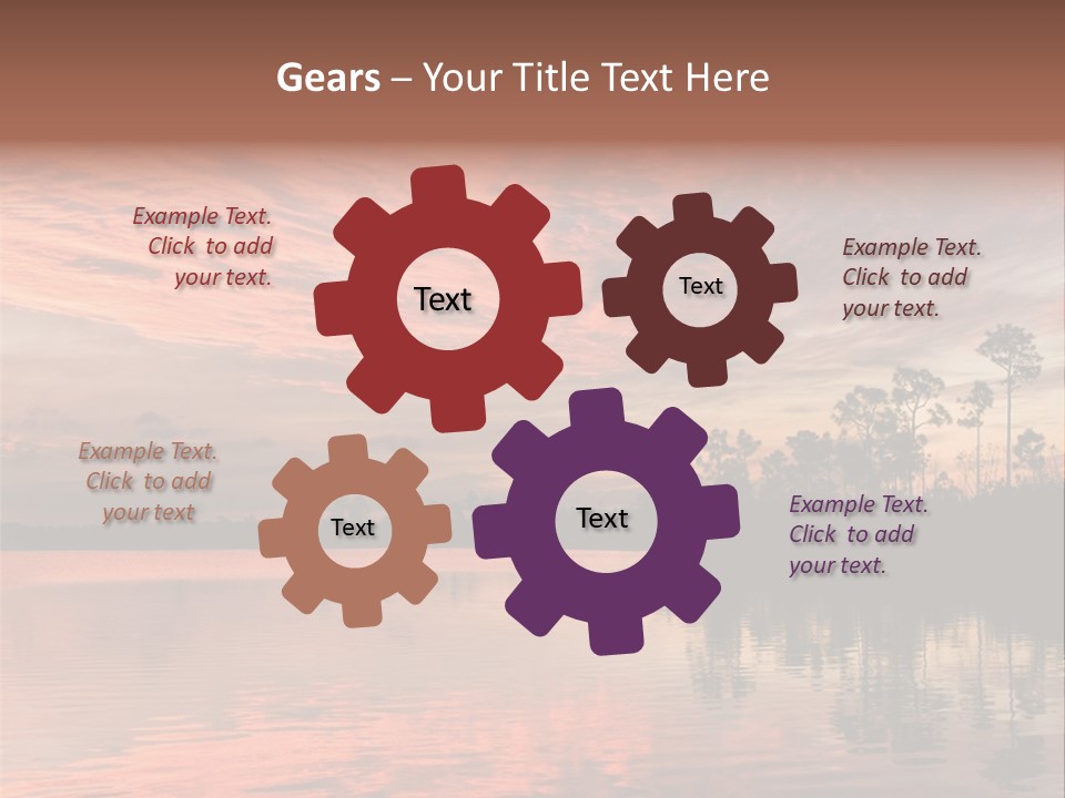 Water Reflections Red Pine PowerPoint Template