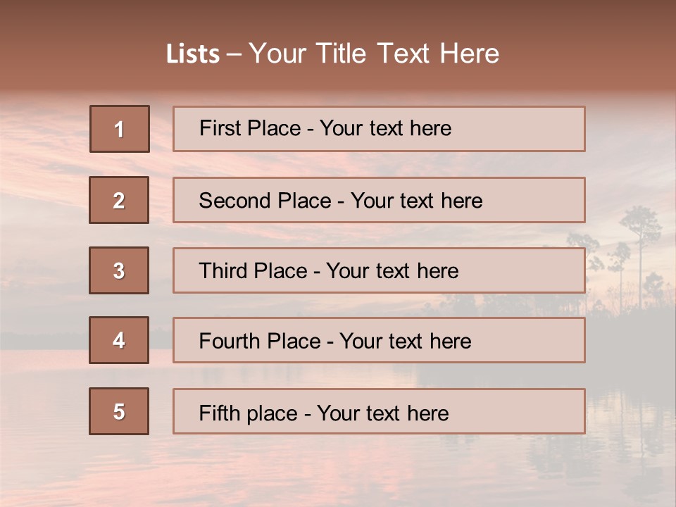 Water Reflections Red Pine PowerPoint Template