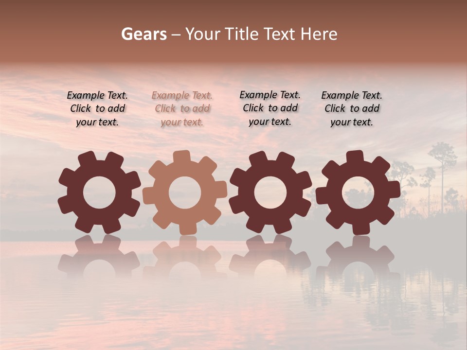 Water Reflections Red Pine PowerPoint Template