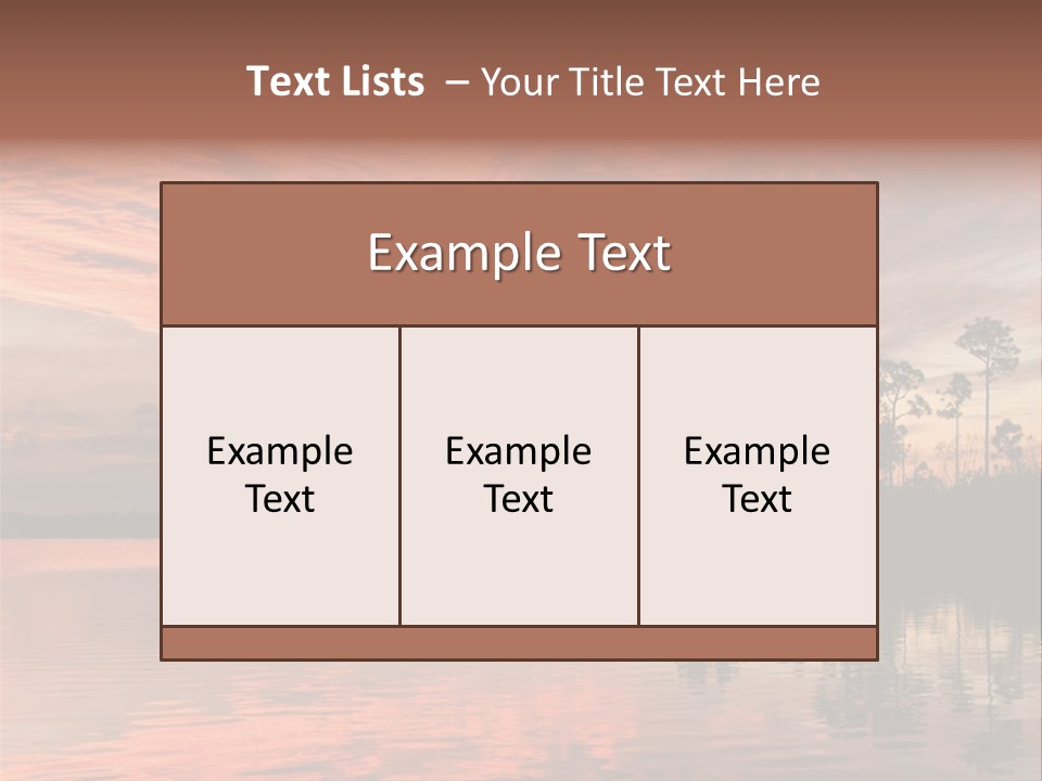 Water Reflections Red Pine PowerPoint Template
