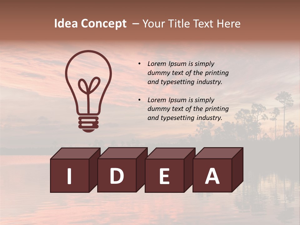 Water Reflections Red Pine PowerPoint Template