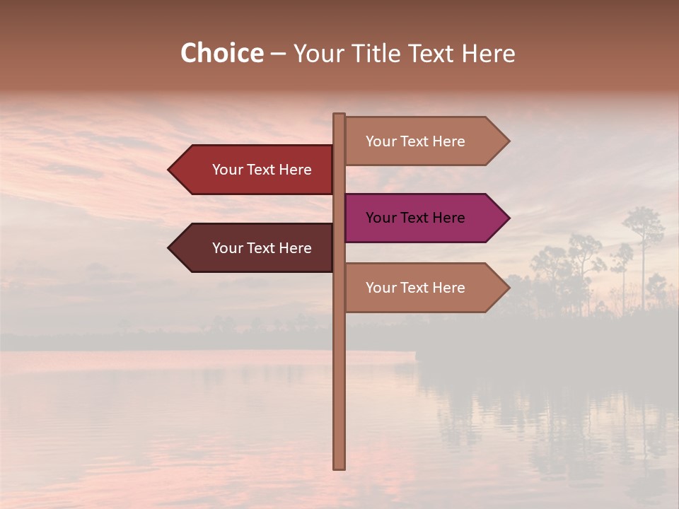 Water Reflections Red Pine PowerPoint Template