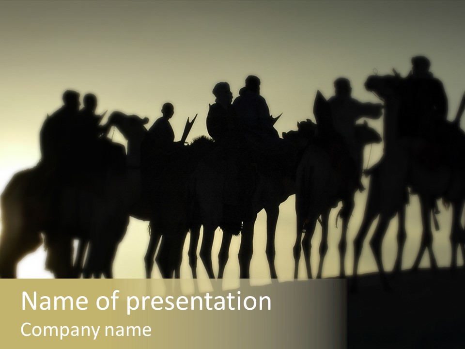 Silhouette Camel Behind PowerPoint Template