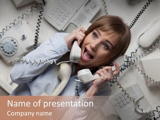 Unhappy Depression Businesswoman PowerPoint Template