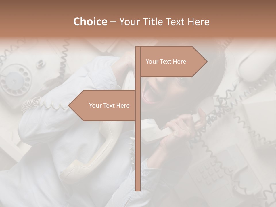 Unhappy Depression Businesswoman PowerPoint Template