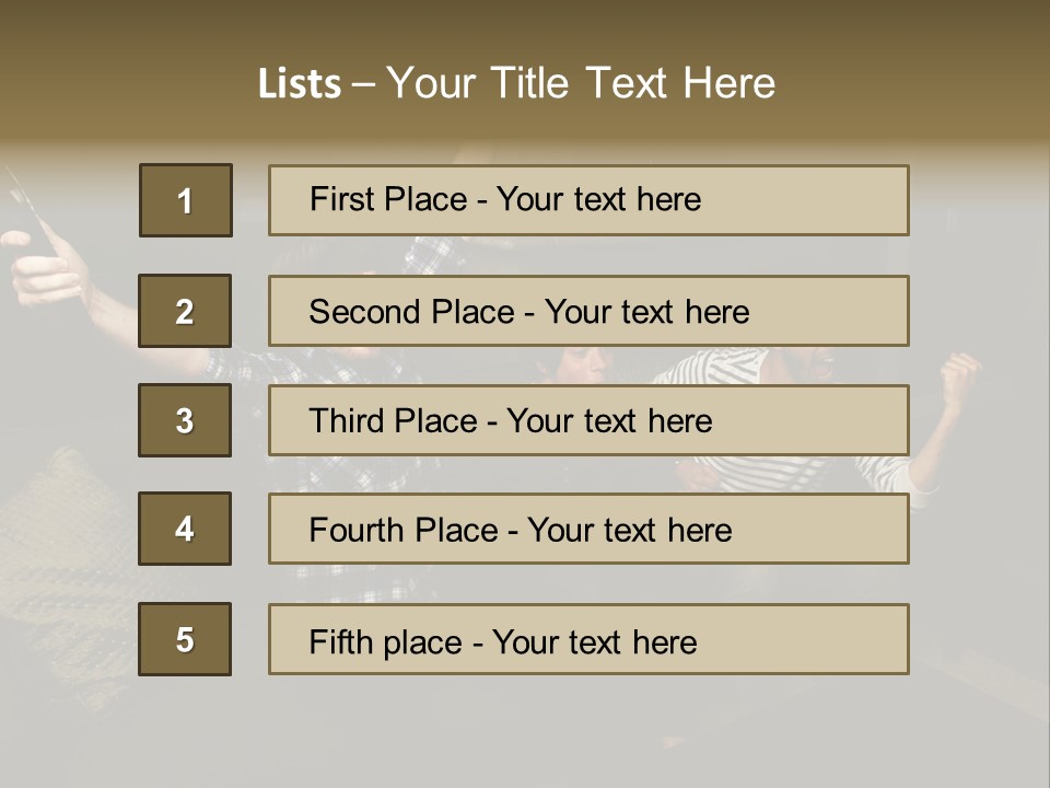 Happy Students Couch PowerPoint Template