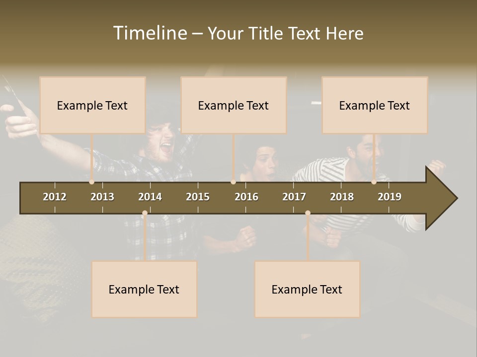 Happy Students Couch PowerPoint Template