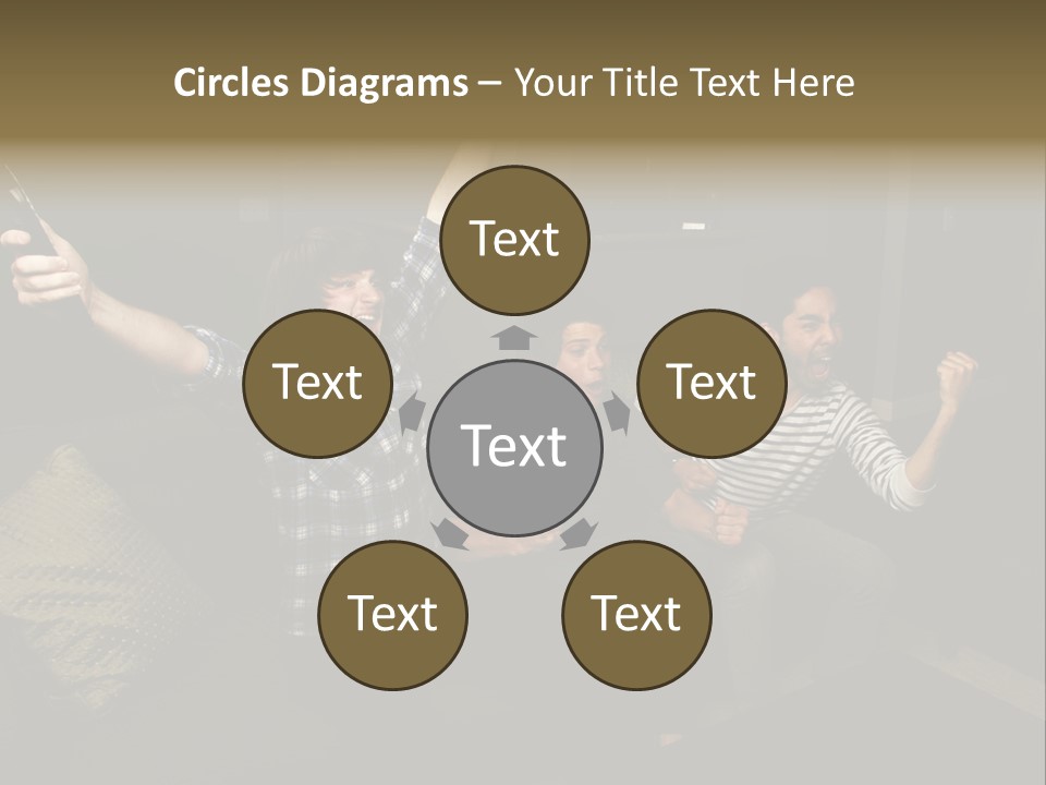 Happy Students Couch PowerPoint Template