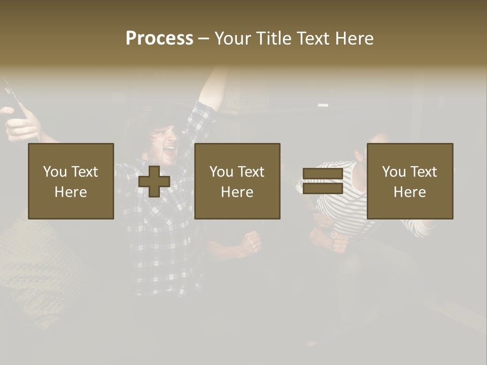 Happy Students Couch PowerPoint Template