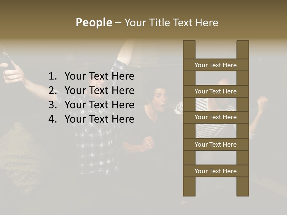 Happy Students Couch PowerPoint Template