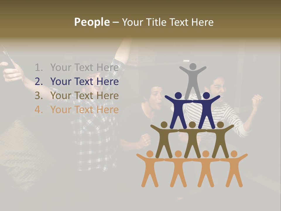 Happy Students Couch PowerPoint Template