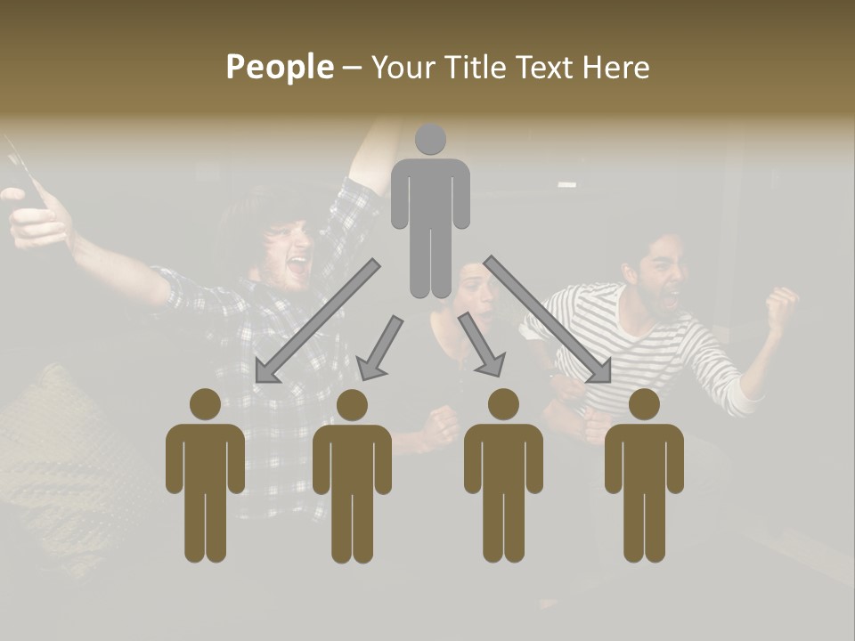 Happy Students Couch PowerPoint Template