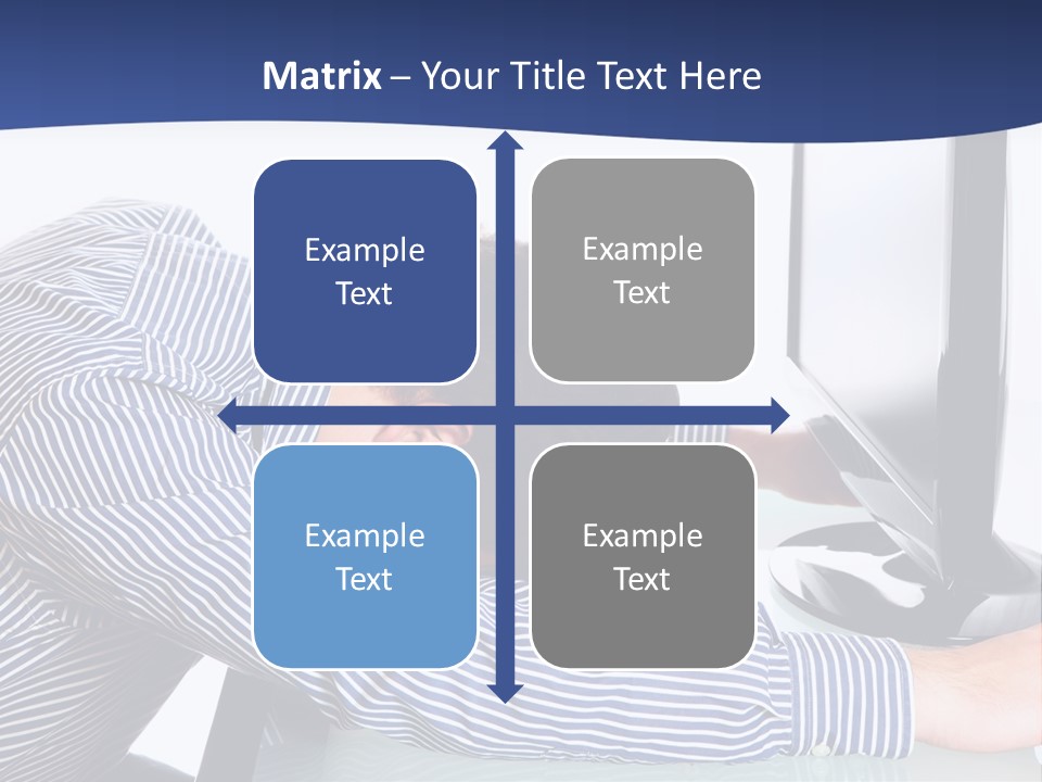 A Man Leaning Over A Computer Monitor With His Head On The Monitor PowerPoint Template