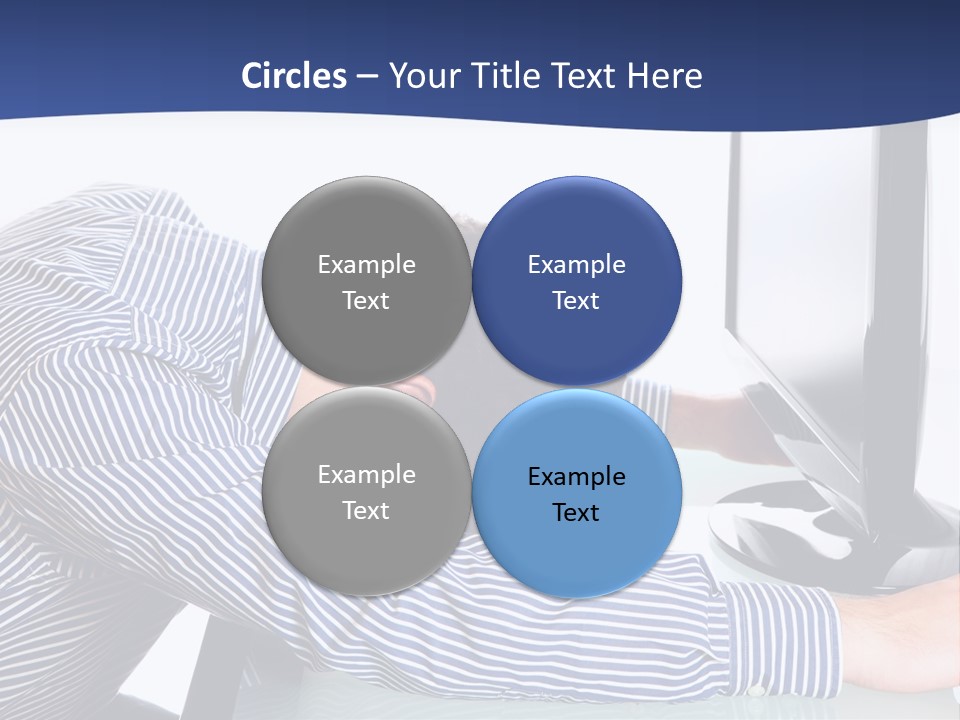 A Man Leaning Over A Computer Monitor With His Head On The Monitor PowerPoint Template