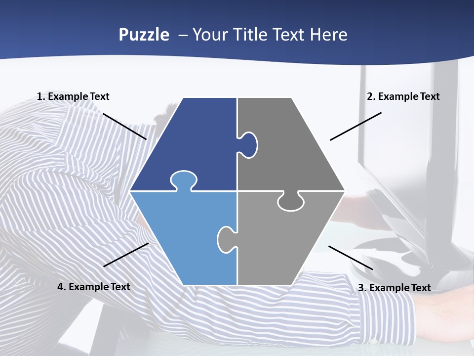A Man Leaning Over A Computer Monitor With His Head On The Monitor PowerPoint Template