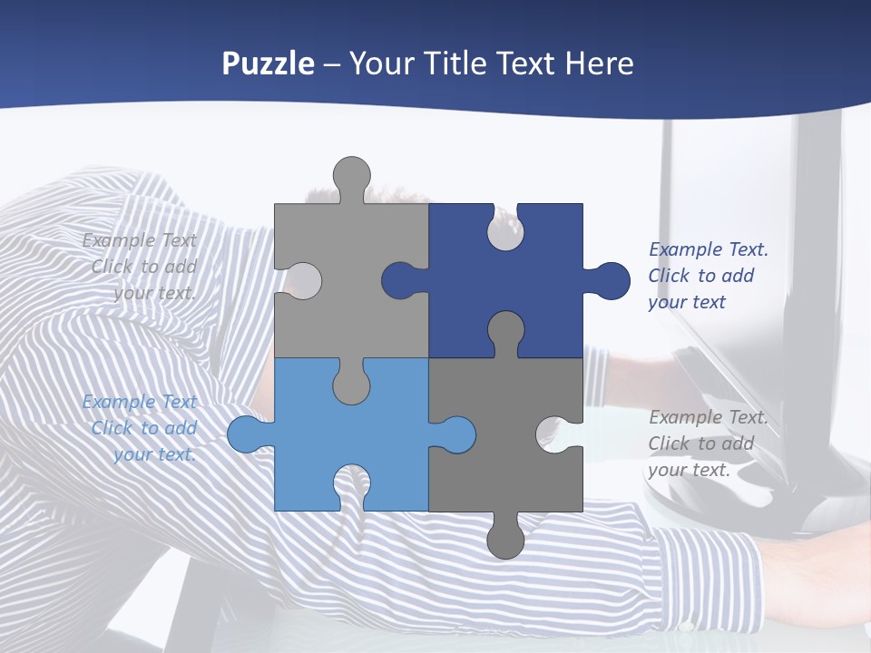 A Man Leaning Over A Computer Monitor With His Head On The Monitor PowerPoint Template