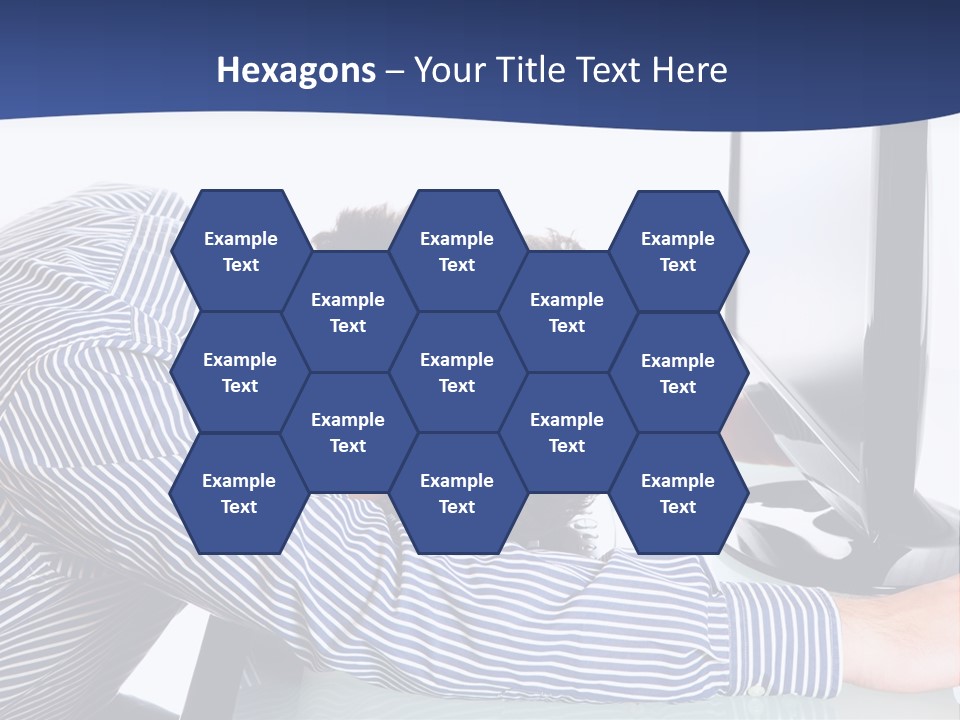 A Man Leaning Over A Computer Monitor With His Head On The Monitor PowerPoint Template