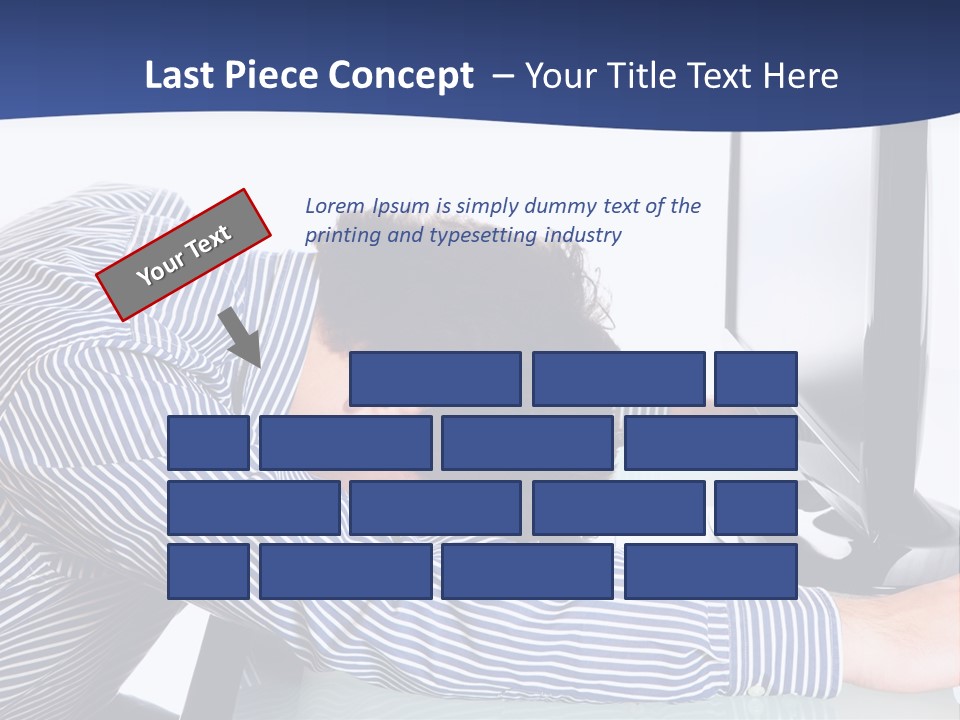 A Man Leaning Over A Computer Monitor With His Head On The Monitor PowerPoint Template