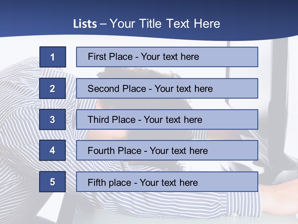 A Man Leaning Over A Computer Monitor With His Head On The Monitor PowerPoint Template