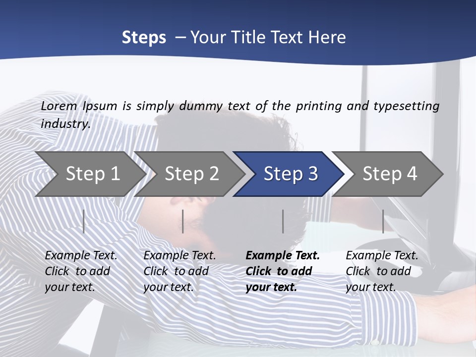 A Man Leaning Over A Computer Monitor With His Head On The Monitor PowerPoint Template