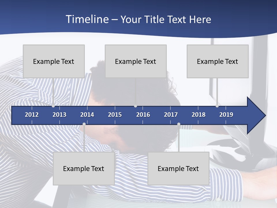 A Man Leaning Over A Computer Monitor With His Head On The Monitor PowerPoint Template