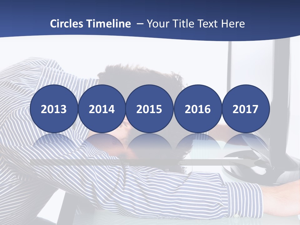 A Man Leaning Over A Computer Monitor With His Head On The Monitor PowerPoint Template