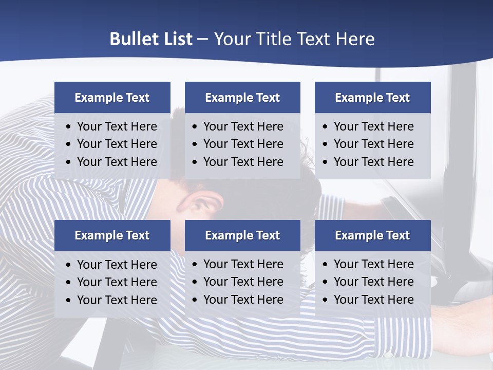 A Man Leaning Over A Computer Monitor With His Head On The Monitor PowerPoint Template