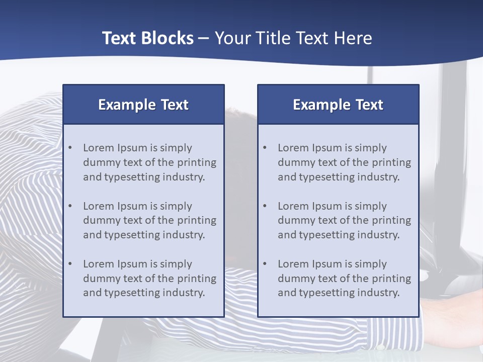 A Man Leaning Over A Computer Monitor With His Head On The Monitor PowerPoint Template