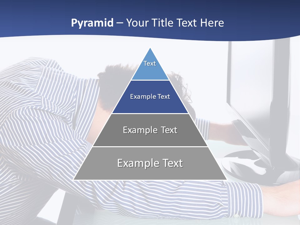 A Man Leaning Over A Computer Monitor With His Head On The Monitor PowerPoint Template