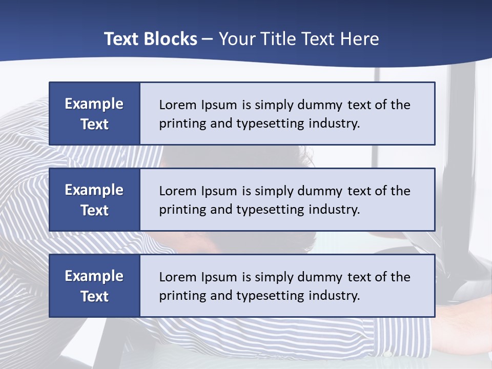 A Man Leaning Over A Computer Monitor With His Head On The Monitor PowerPoint Template