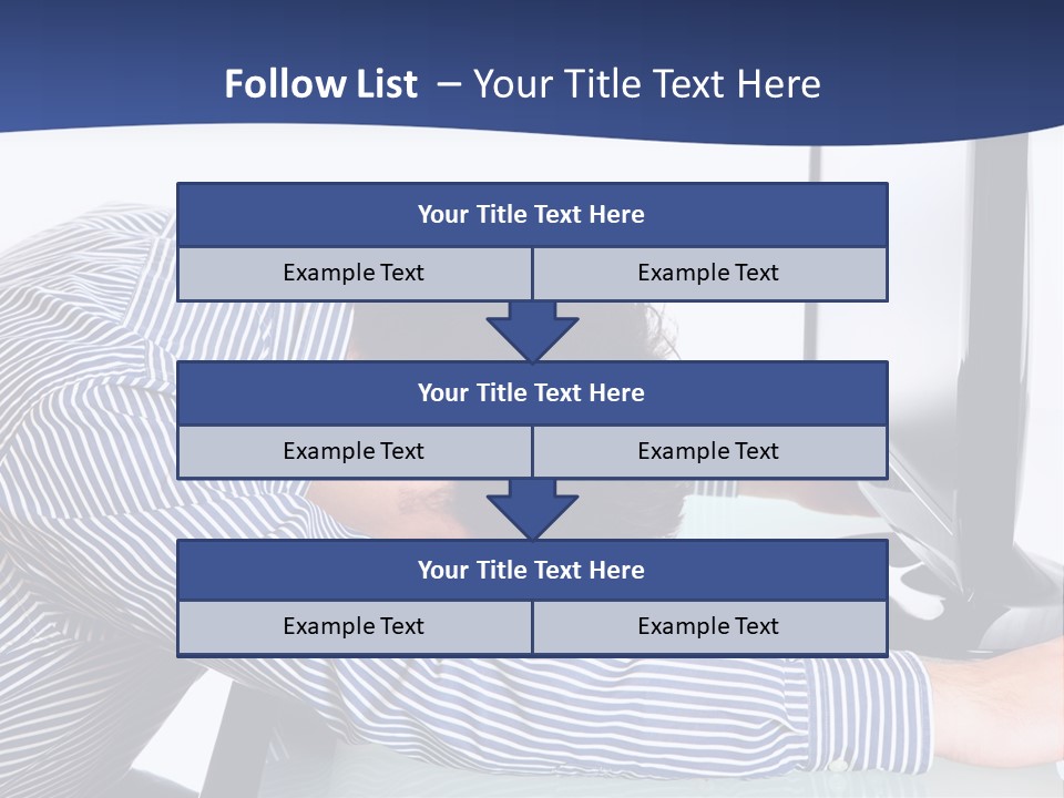 A Man Leaning Over A Computer Monitor With His Head On The Monitor PowerPoint Template