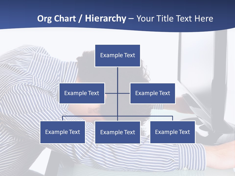 A Man Leaning Over A Computer Monitor With His Head On The Monitor PowerPoint Template