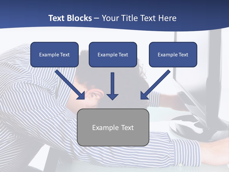 A Man Leaning Over A Computer Monitor With His Head On The Monitor PowerPoint Template