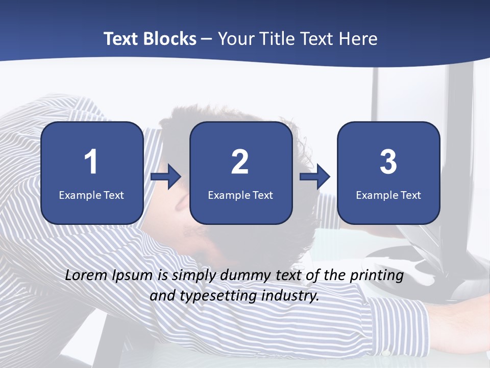 A Man Leaning Over A Computer Monitor With His Head On The Monitor PowerPoint Template