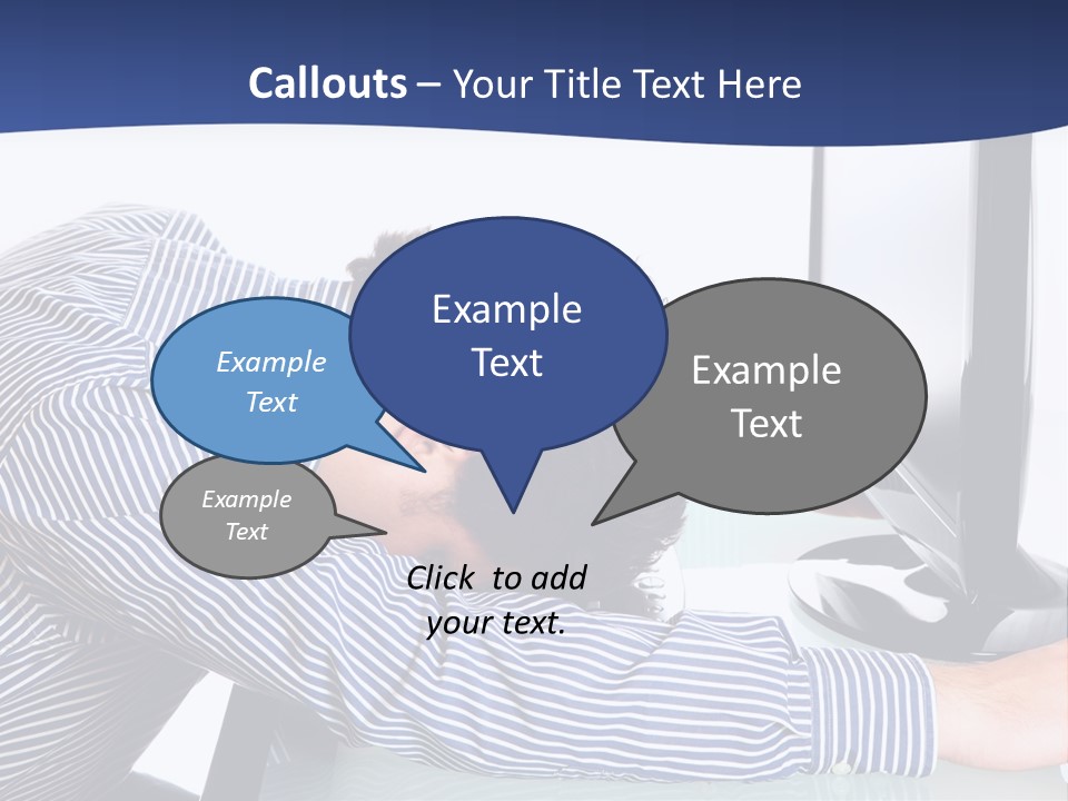 A Man Leaning Over A Computer Monitor With His Head On The Monitor PowerPoint Template